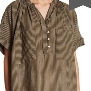 Free people long linen top green